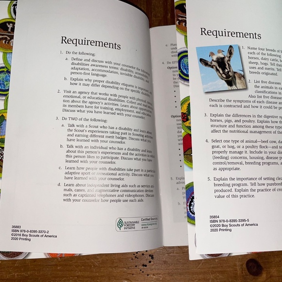 Set of 2 EUC Scout Merit Badge Books - Disabilities Awareness & Animal Science - Picture 2 of 3